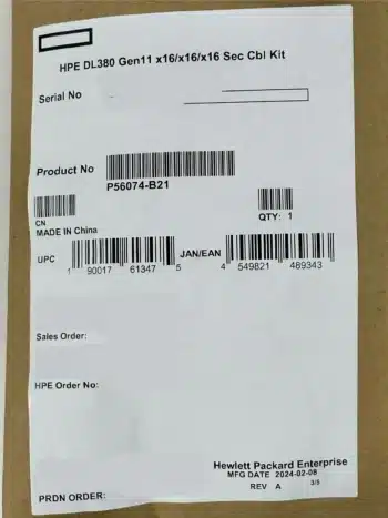 HPE ProLiant DL380 Gen11 x16/x16/x16 Secondary Riser Cable Kit P56074-B21 Slot 4